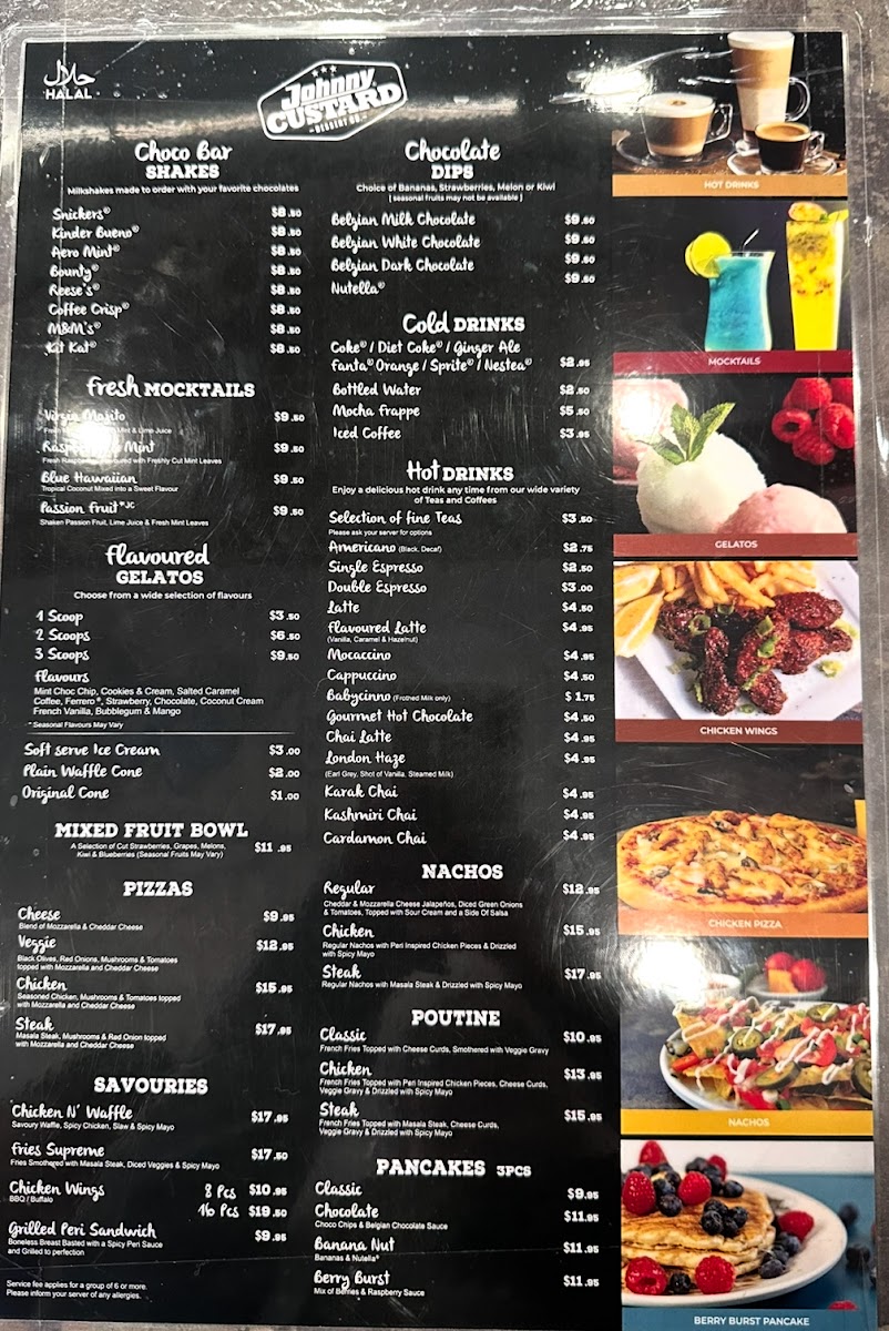 Johnny Custard Dessert Co Menu 4