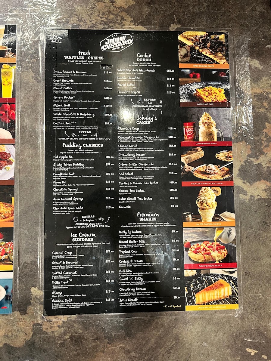 Johnny Custard Dessert Co Menu 5