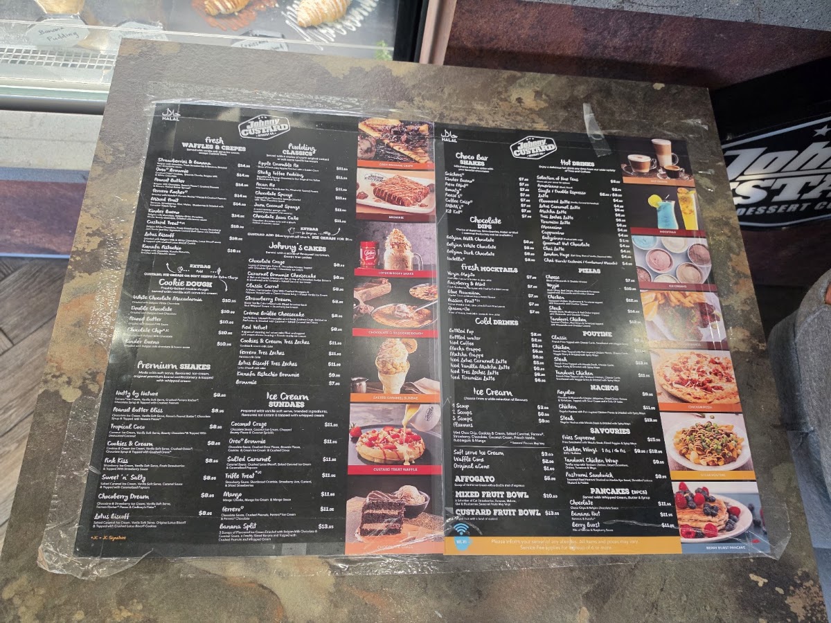 Johnny Custard Dessert Co Menu 6