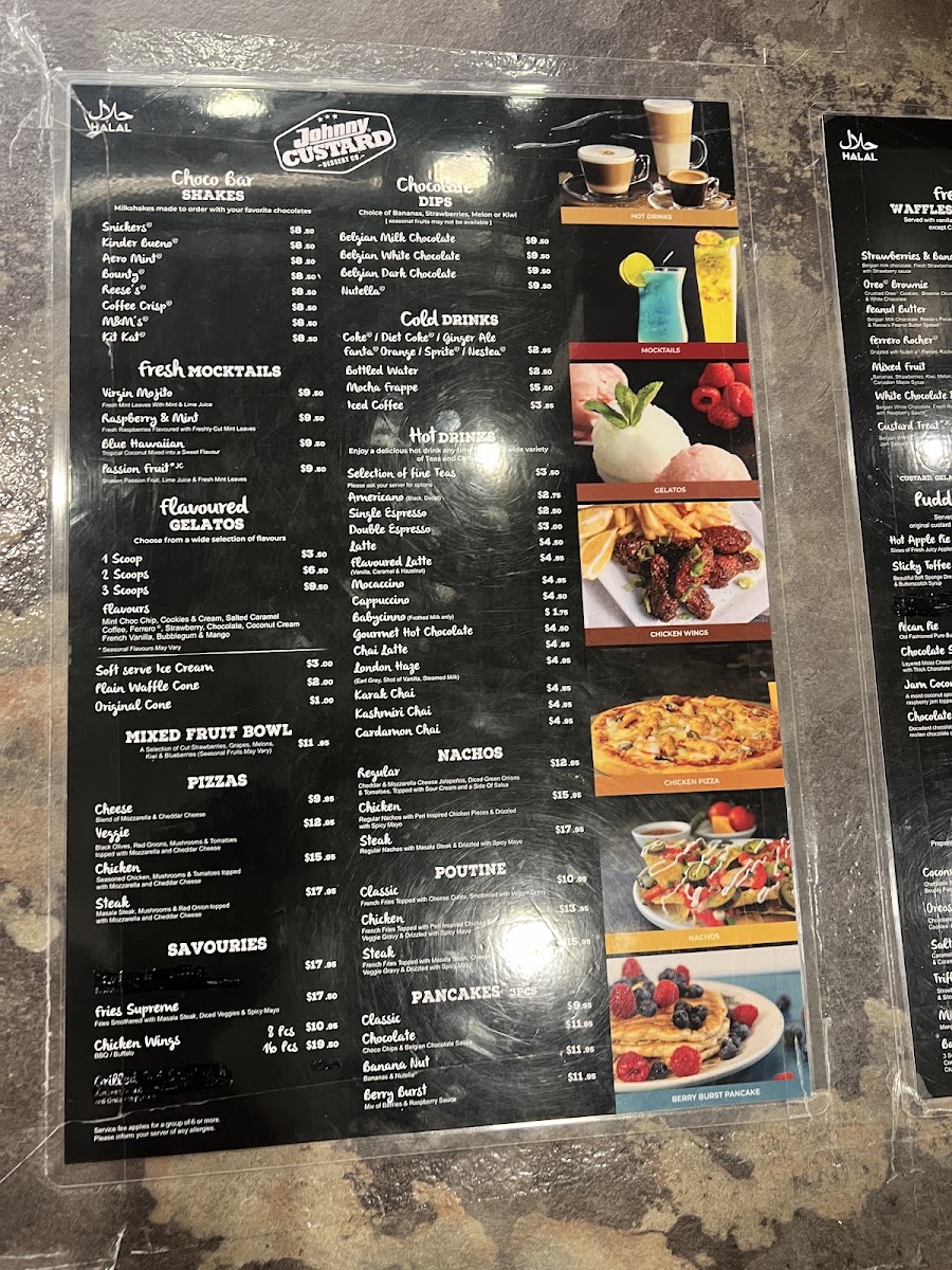 Johnny Custard Dessert Co Menu 9