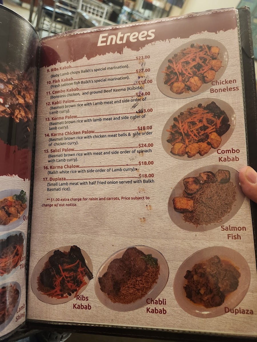 Balkh Shish Kabab House Menu 1