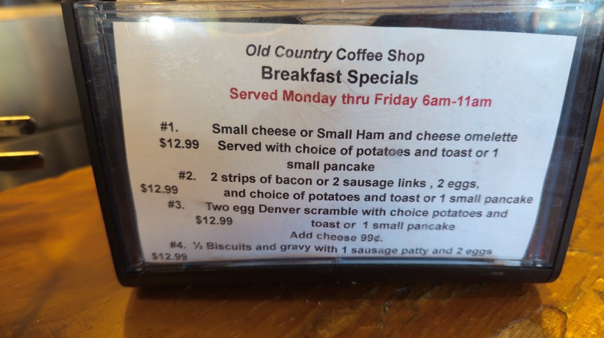 Old Country Coffee Shop Menu 10