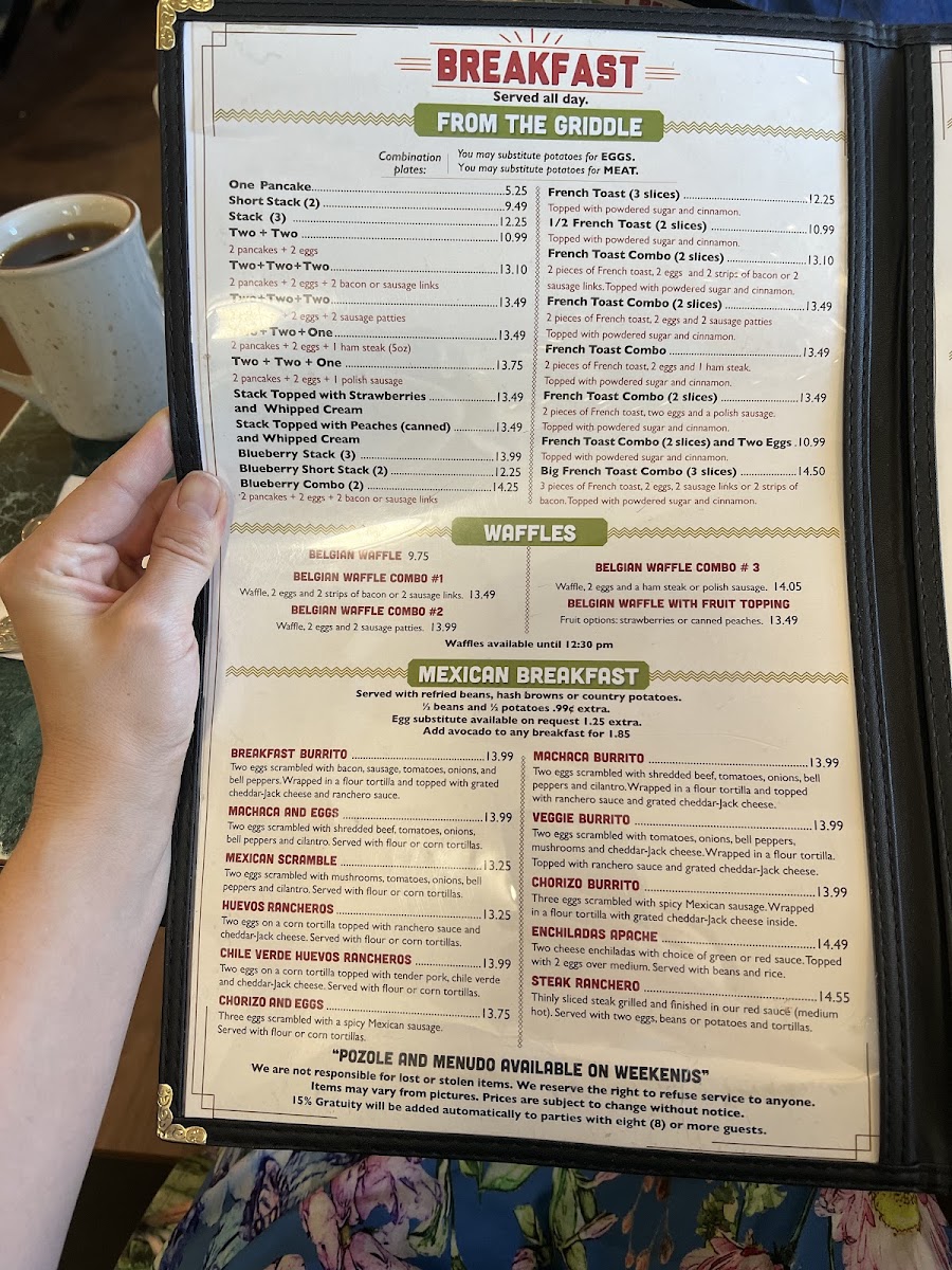 Old Country Coffee Shop Menu 2
