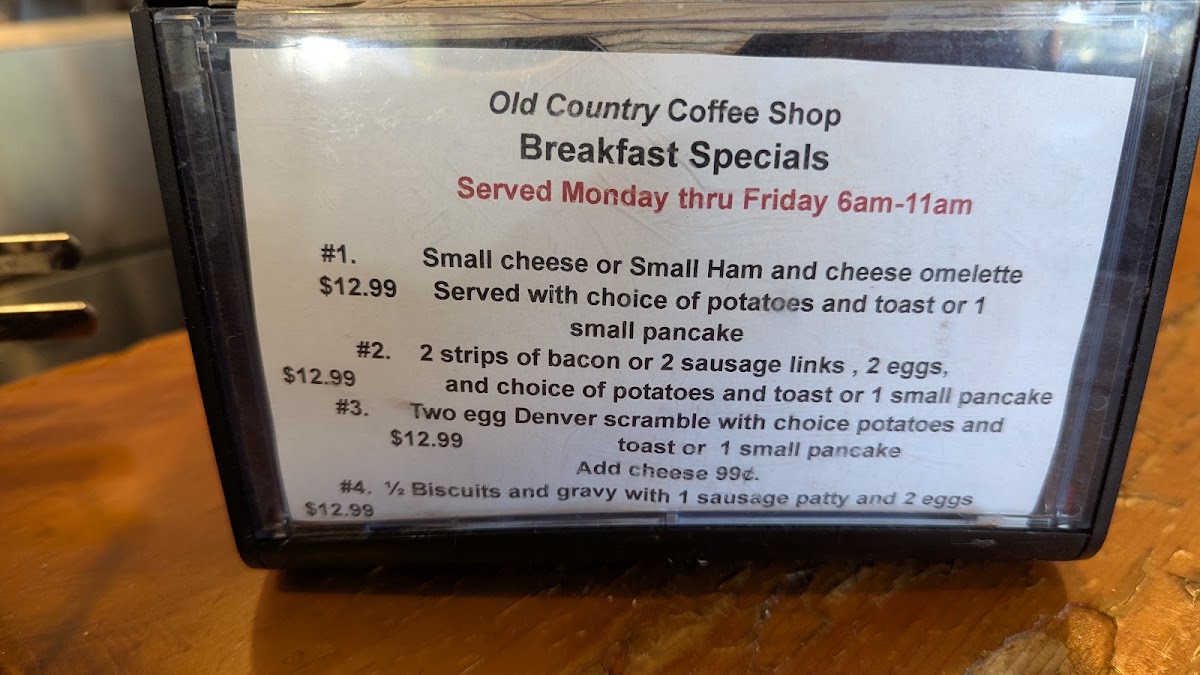 Old Country Coffee Shop Menu 5