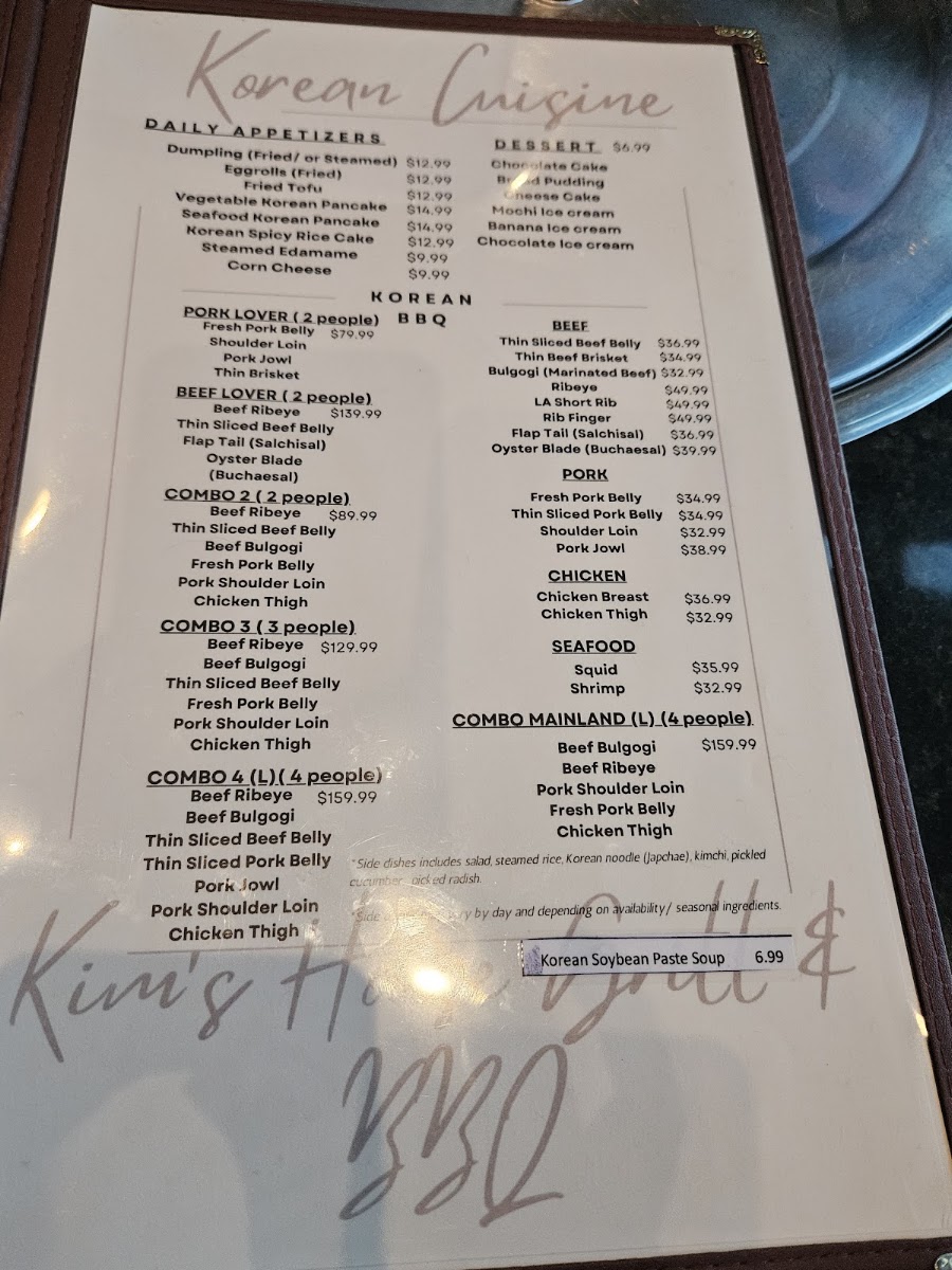 Kim's House Grill & BBQ Menu 10