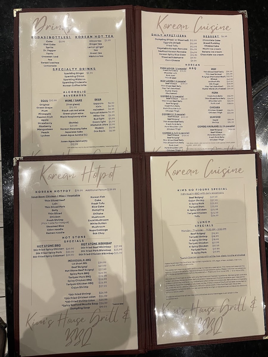 Kim's House Grill & BBQ Menu 7
