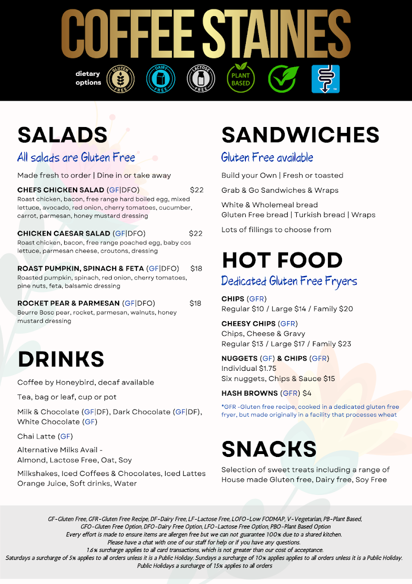 Coffee Staines - Café and Catering Menu 2