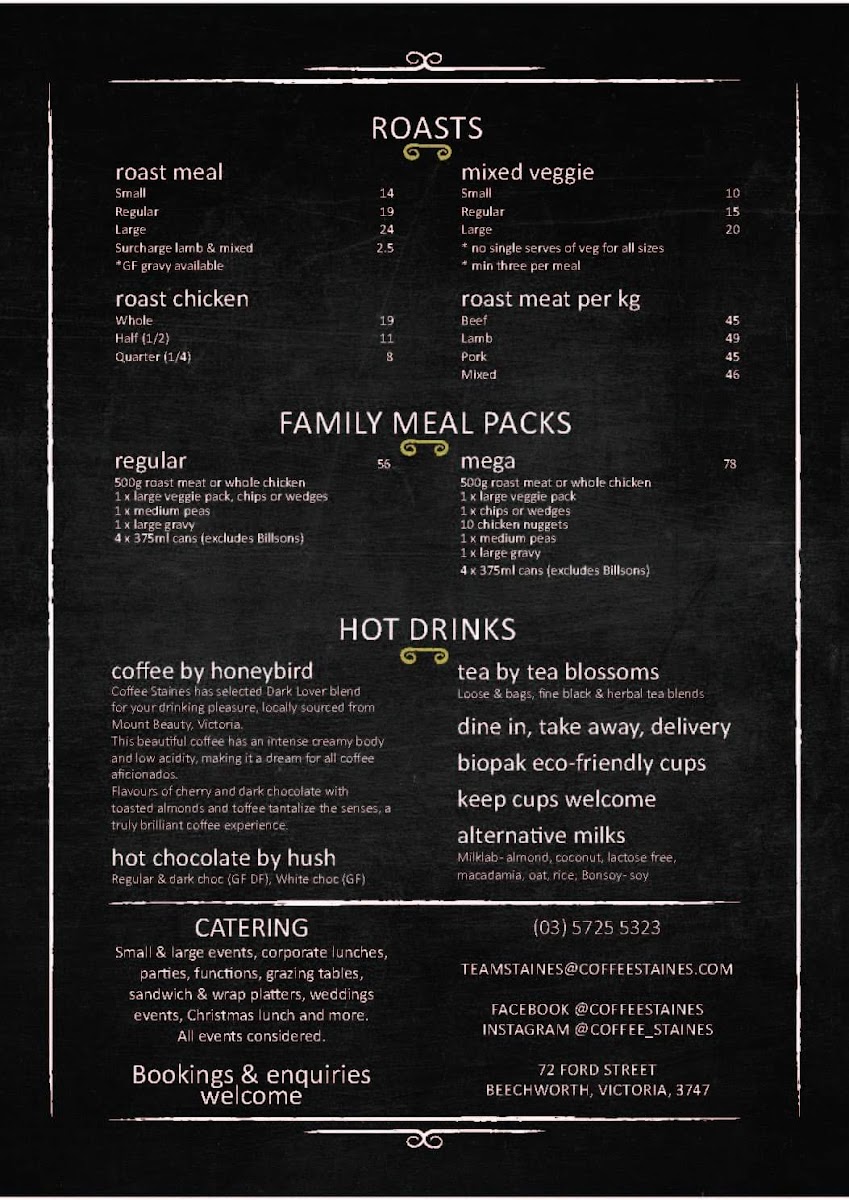 Coffee Staines - Café and Catering Menu 4
