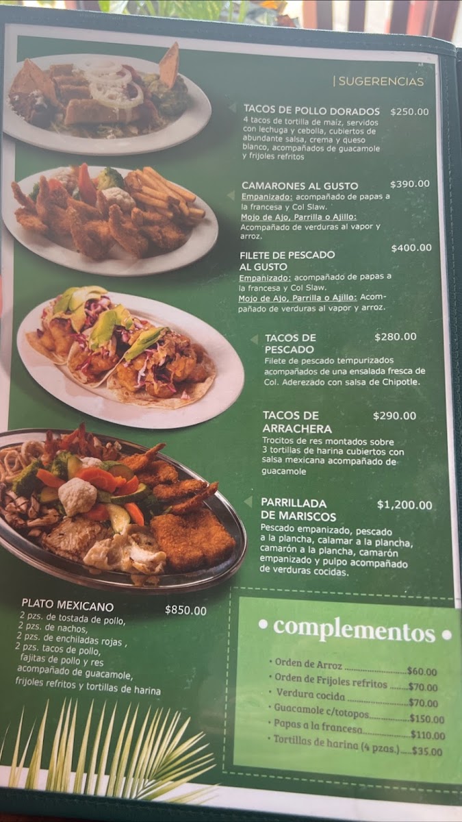Restaurante Palmeras Cozumel Menu 1