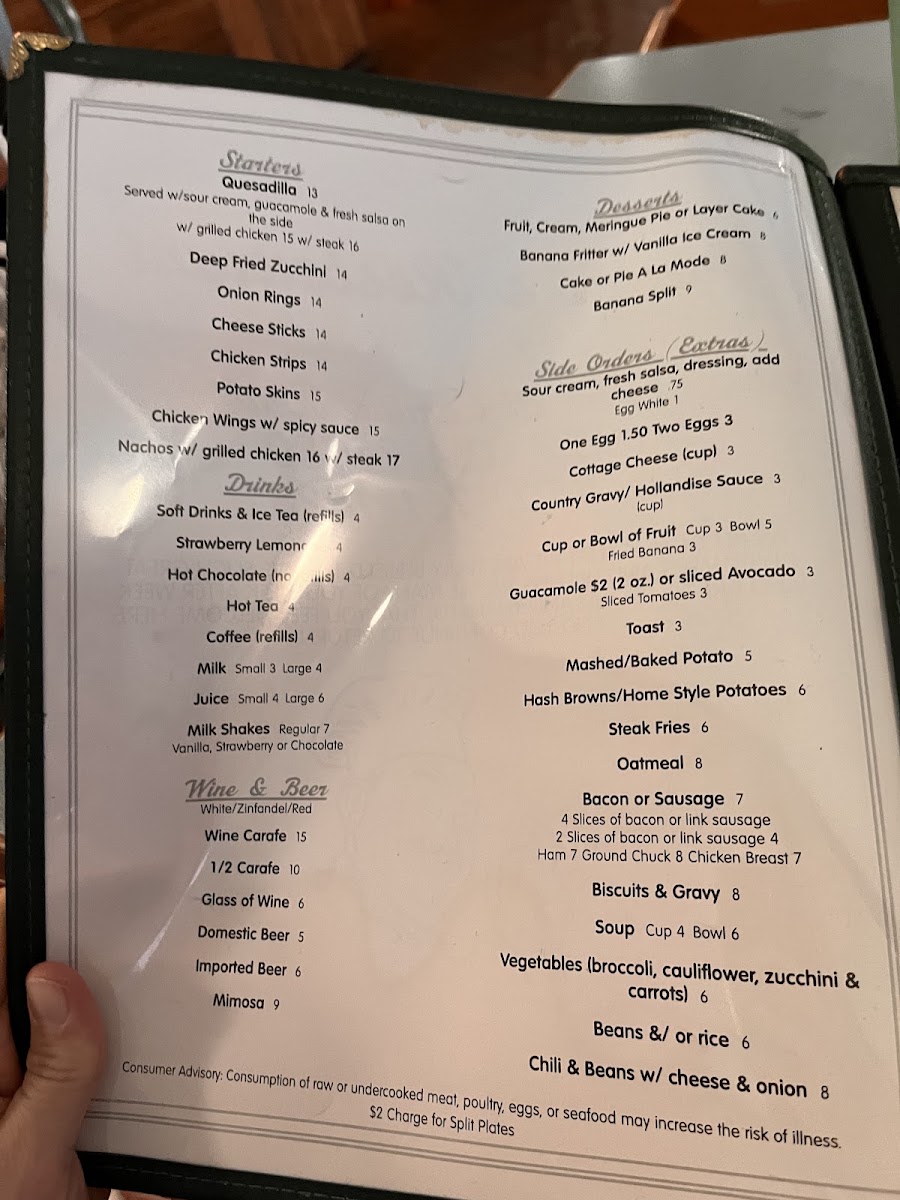 Gunter's Restaurant Menu 7