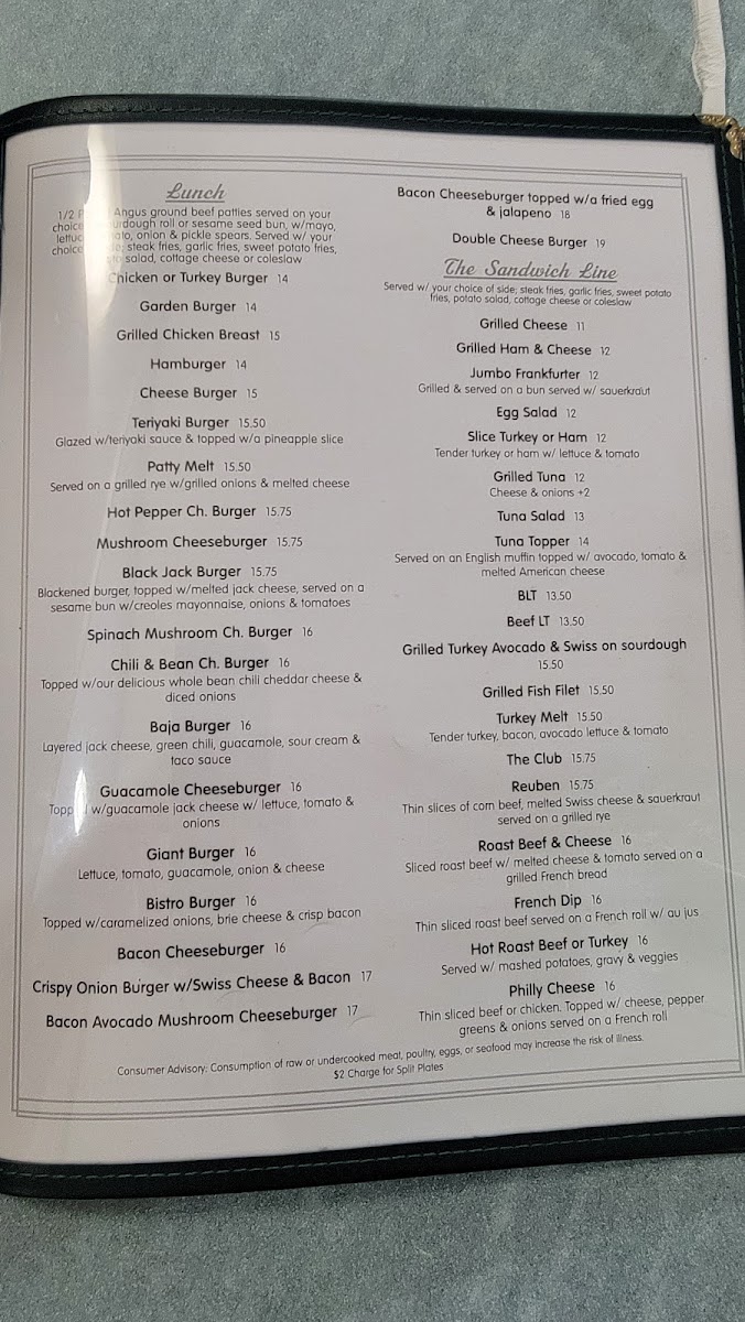Gunter's Restaurant Menu 9