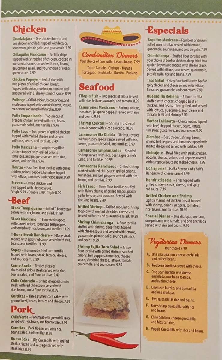 La Huerta Méxican Restaurant Menu 2