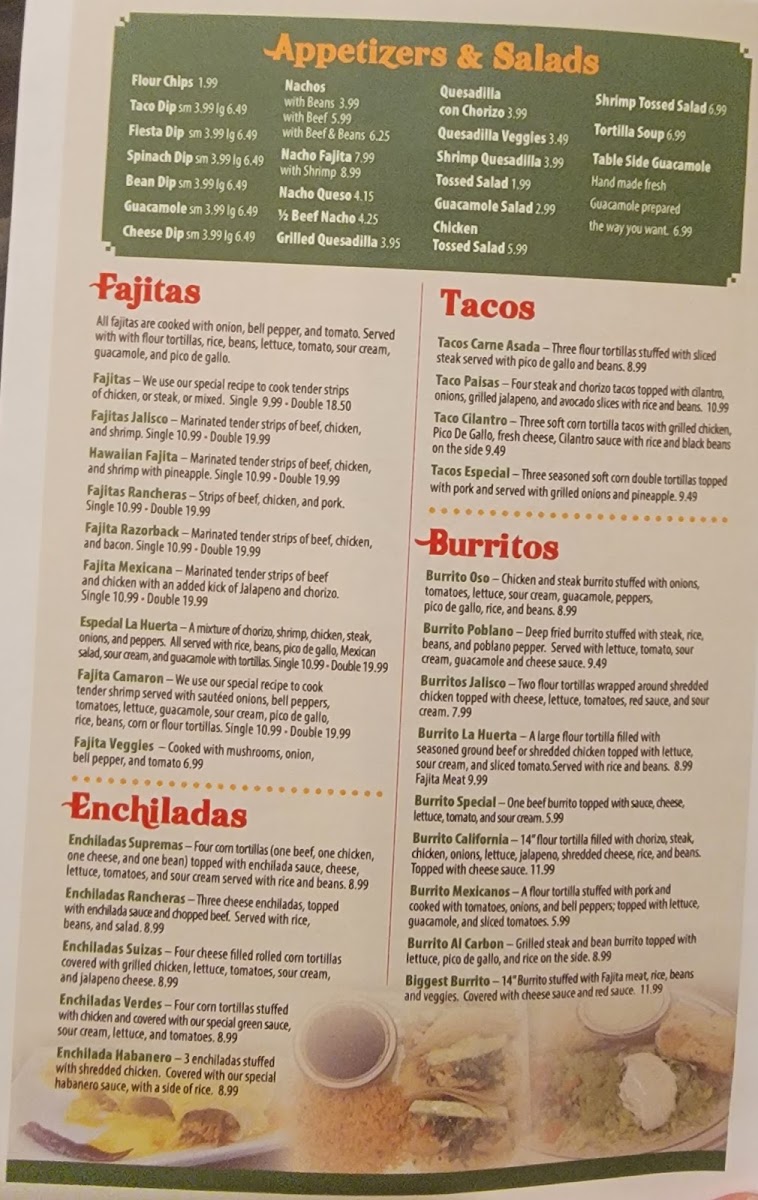 La Huerta Méxican Restaurant Menu 3
