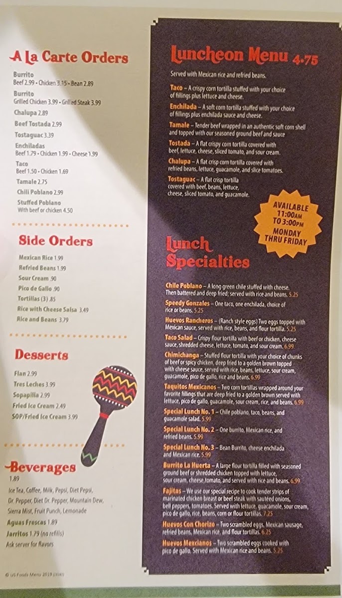 La Huerta Méxican Restaurant Menu 4