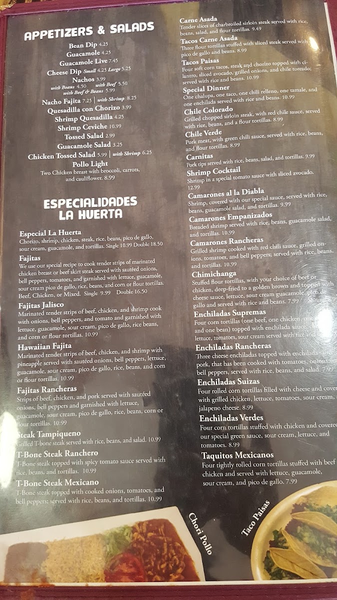 La Huerta Méxican Restaurant Menu 6
