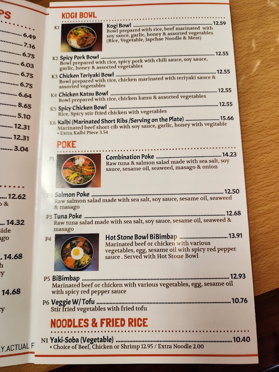 Kogibowl Sushi Bar Menu 2