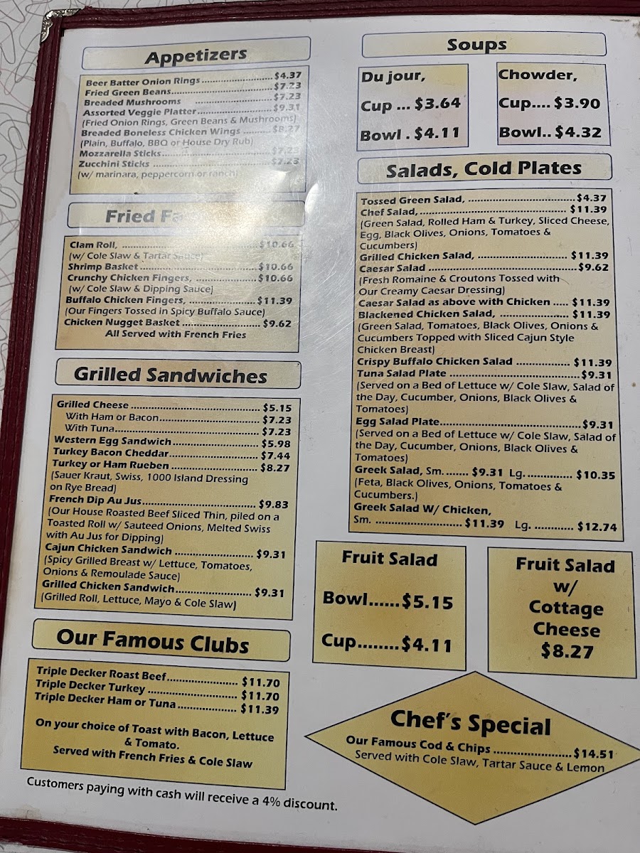 Martindale Chief Diner Menu 2