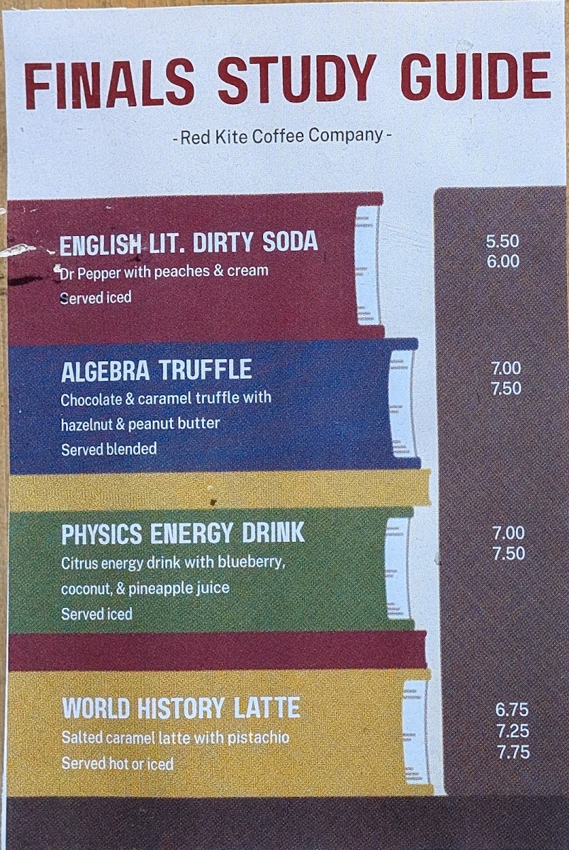 Red Kite Coffee Company Menu 3