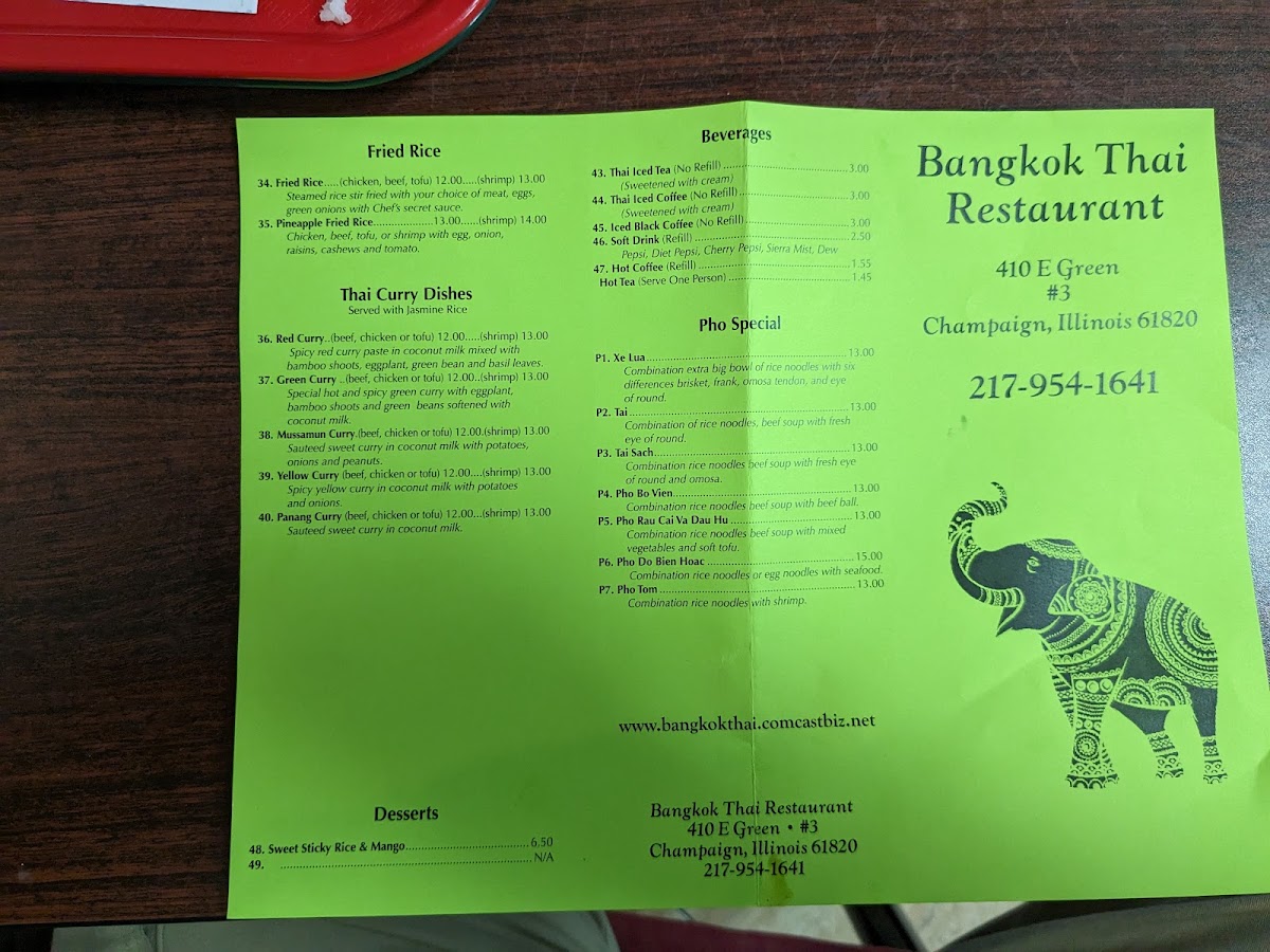 Bangkok Thai Restaurant & Pho 911 Menu 6