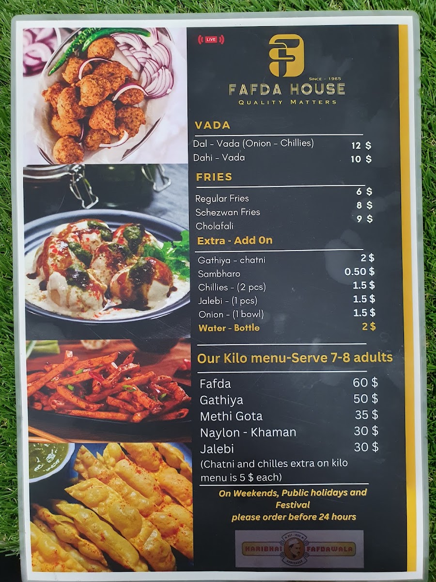 FAFDA house - Pure Veg Indian cafe and take away shop Menu 2
