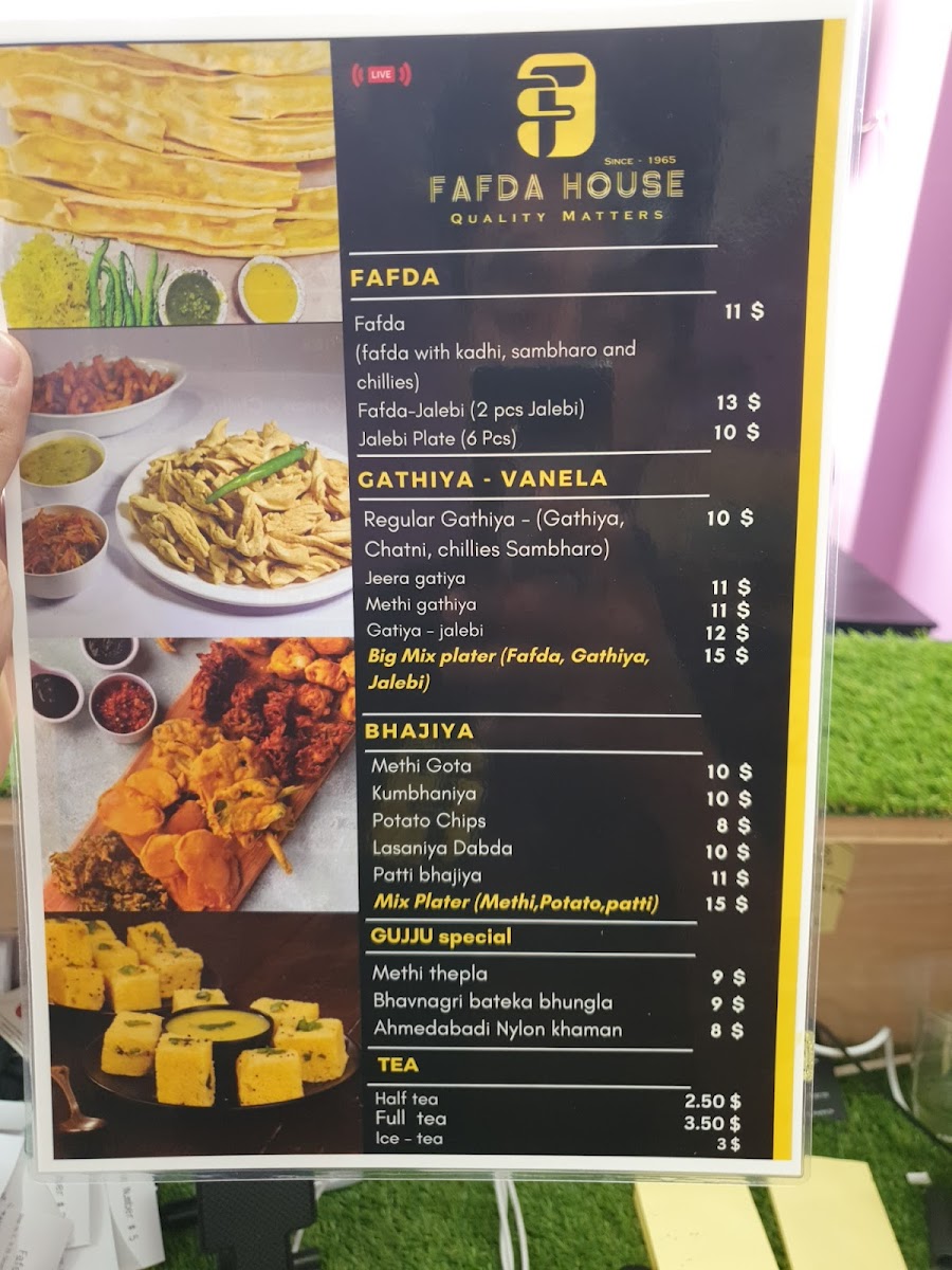 FAFDA house - Pure Veg Indian cafe and take away shop Menu 3