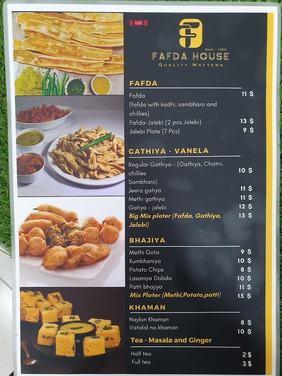 FAFDA house - Pure Veg Indian cafe and take away shop Menu 5
