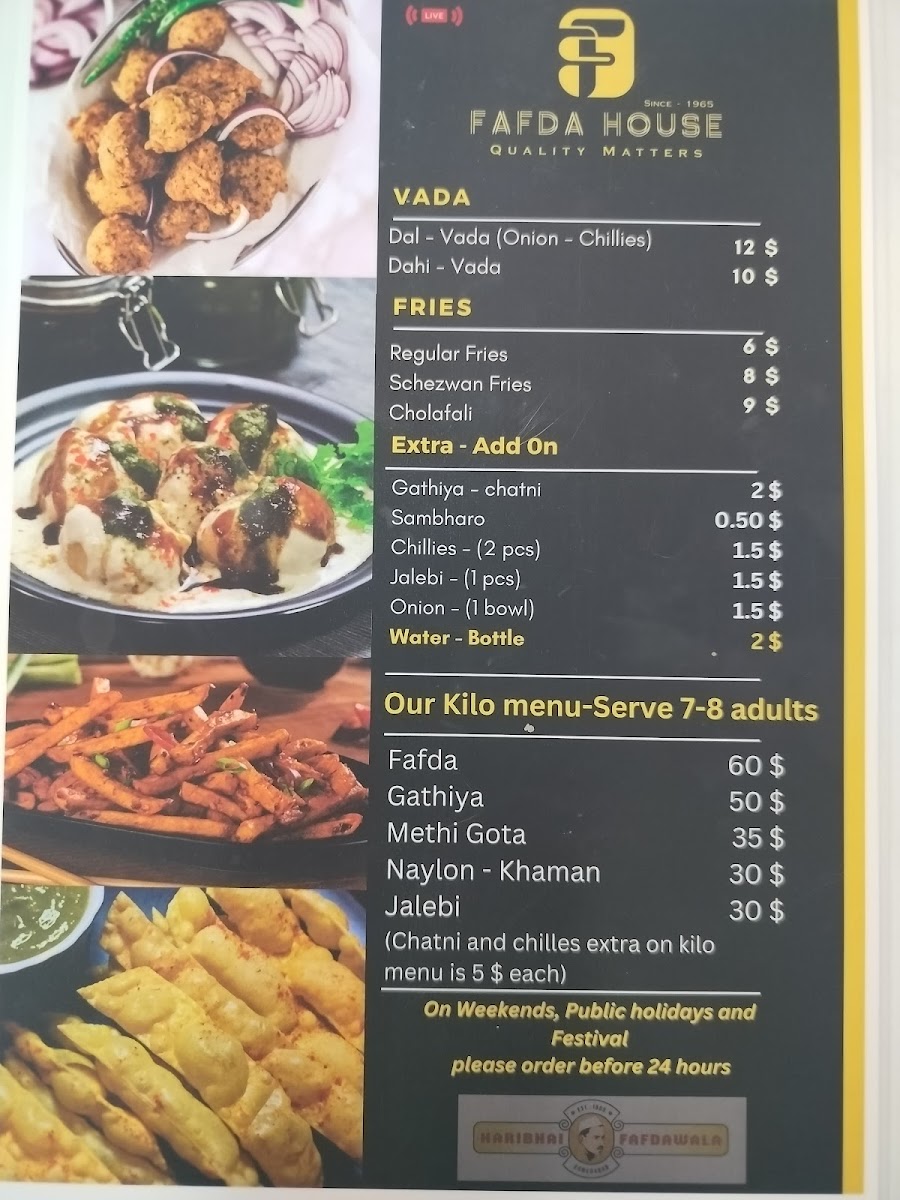 FAFDA house - Pure Veg Indian cafe and take away shop Menu 6