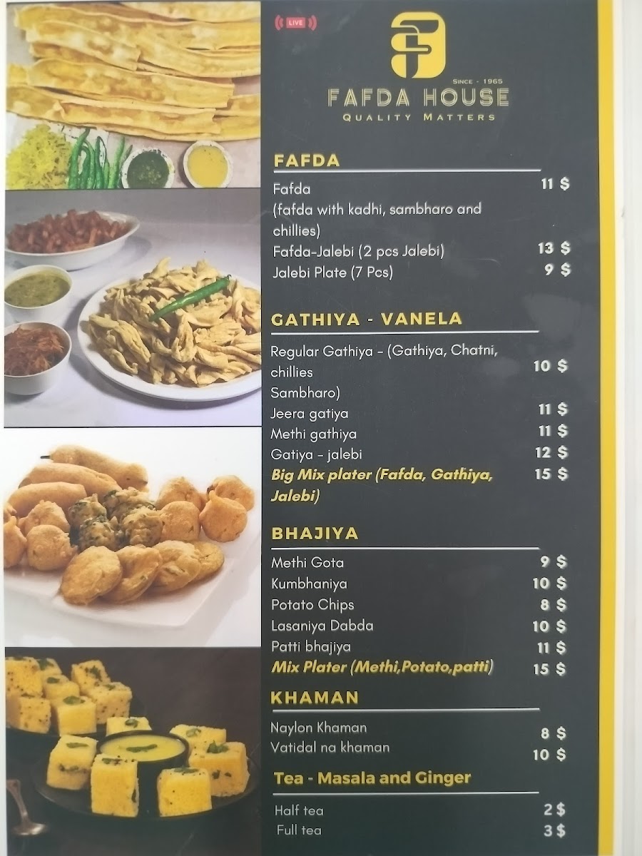 FAFDA house - Pure Veg Indian cafe and take away shop Menu 7