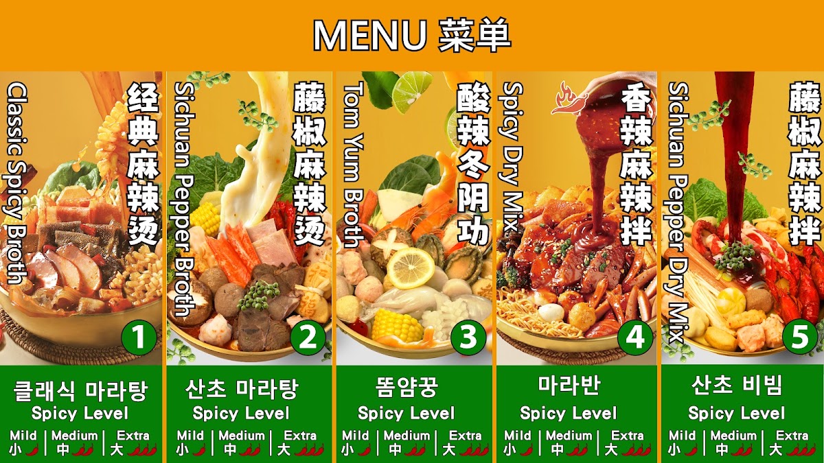 Zhang Liang Malatang张亮麻辣烫(Coquitlam) Menu 1