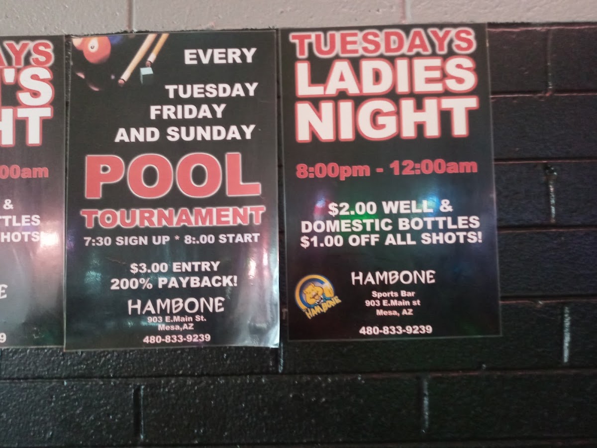 Hambone Sports Bar Menu 2