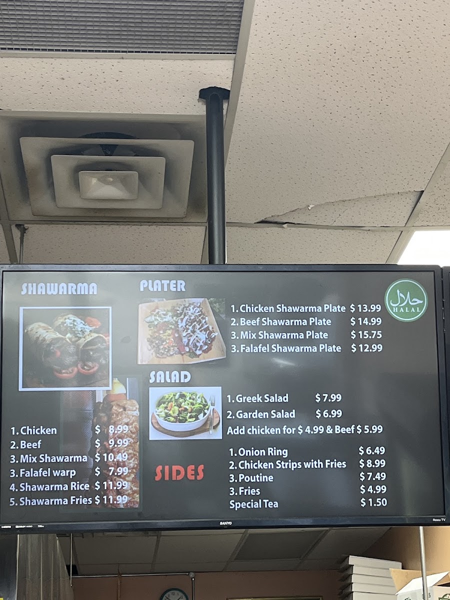 TAZIJ SHAWARMA AND PIZZA Menu 1