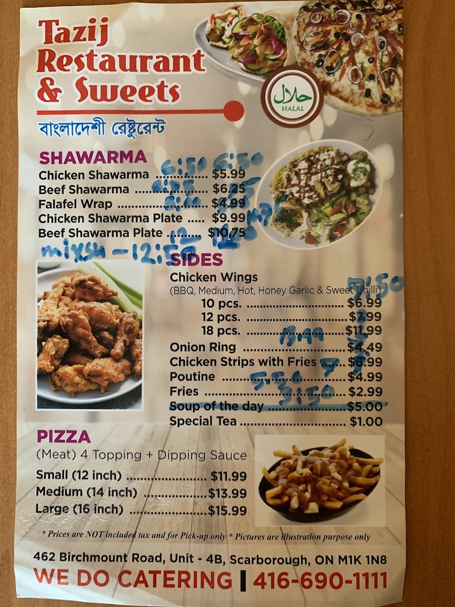 TAZIJ SHAWARMA AND PIZZA Menu 3