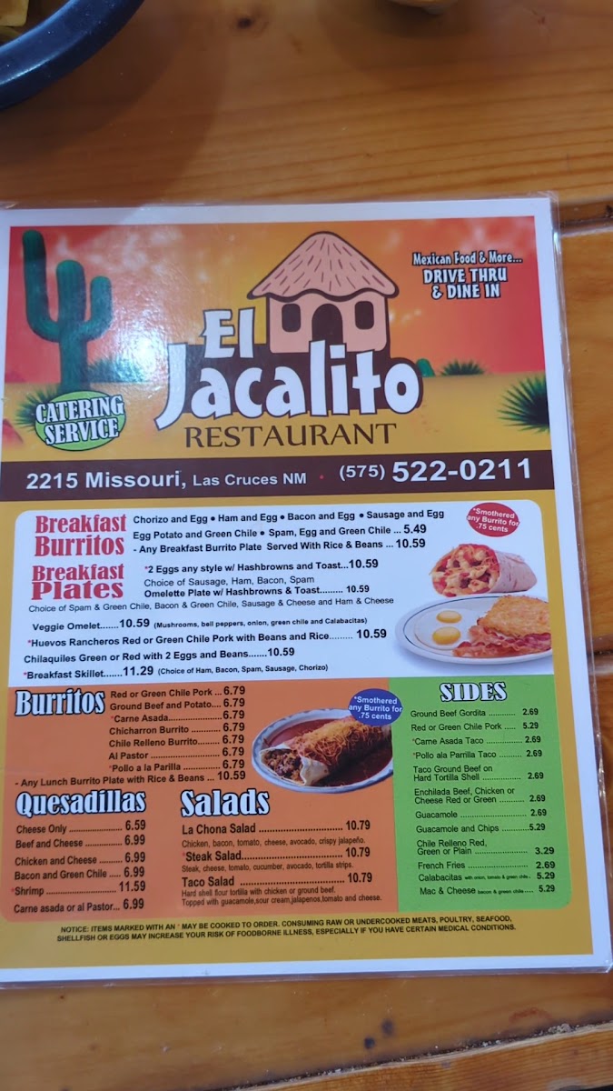 El Jacalito Restaurant Menu 2