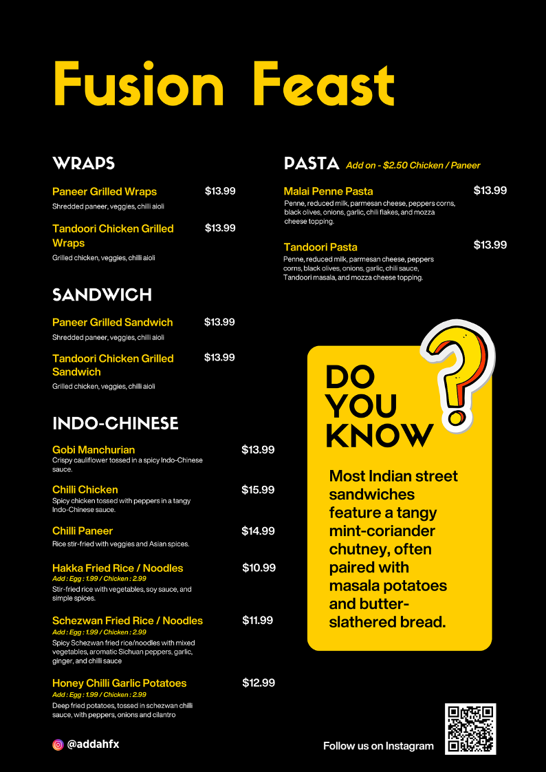 Adda Indian Eatery Menu 3