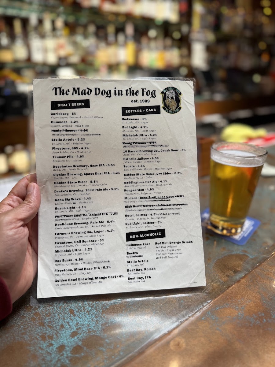 Mad Dog in the Fog Menu 3