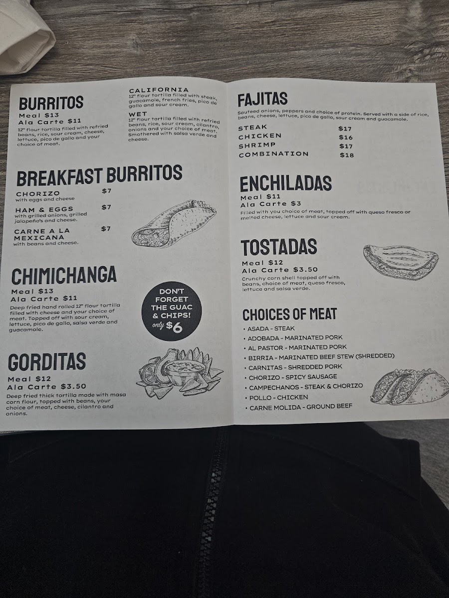 Taqueria El Compa Menu 1