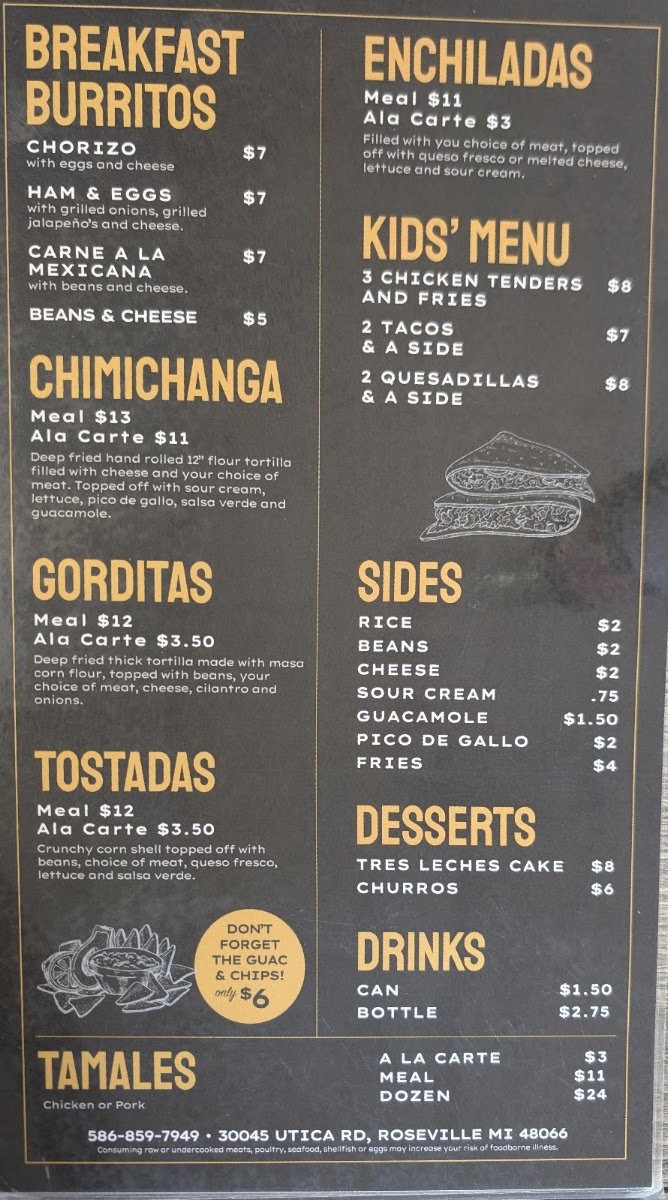 Taqueria El Compa Menu 3