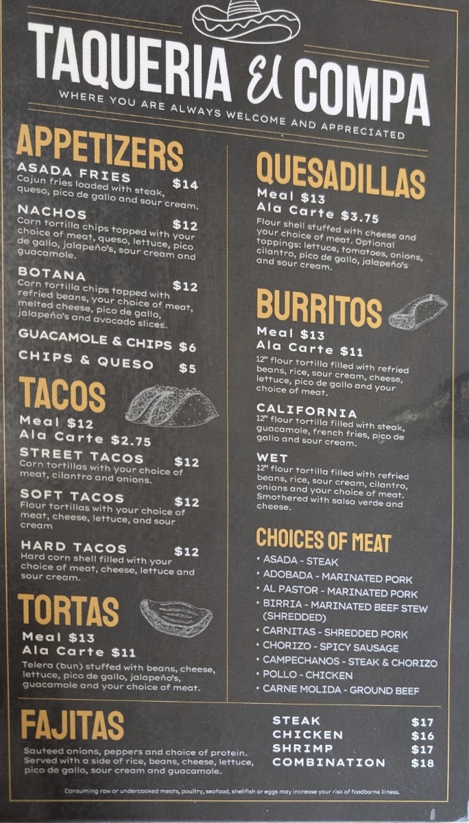 Taqueria El Compa Menu 4