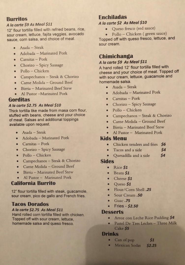 Taqueria El Compa Menu 7