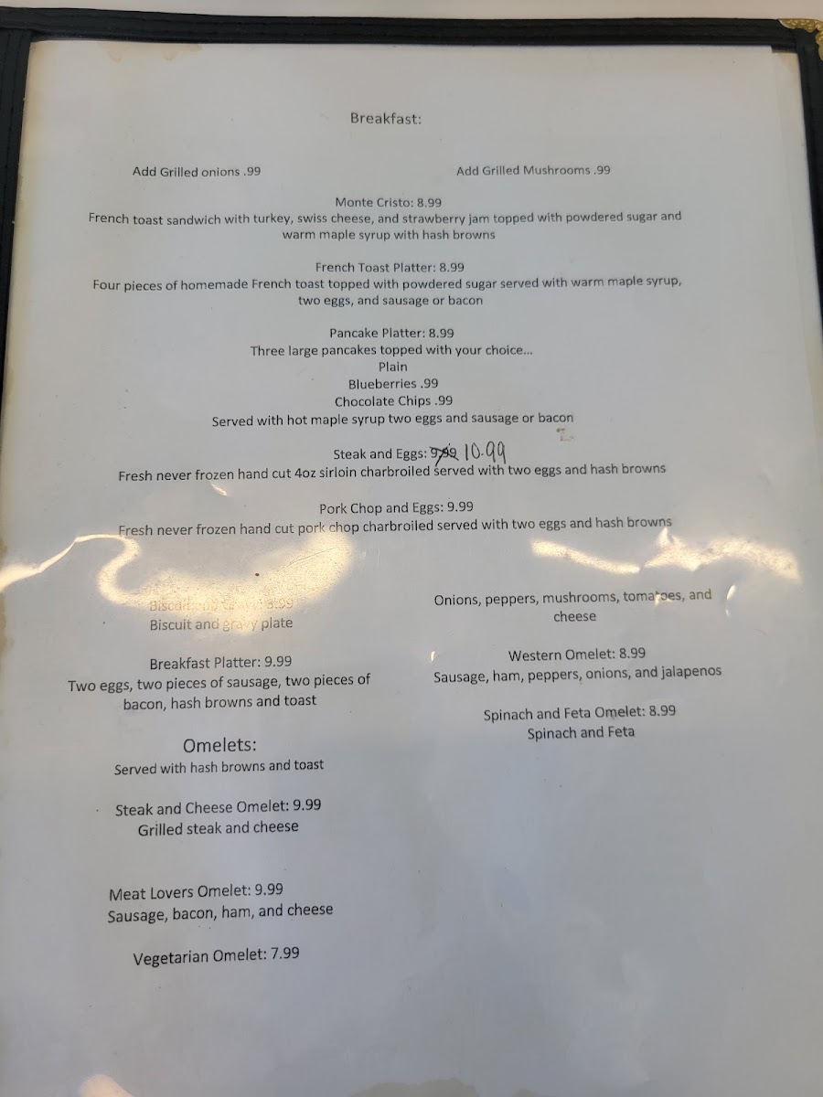 Main Street Diner Menu 10
