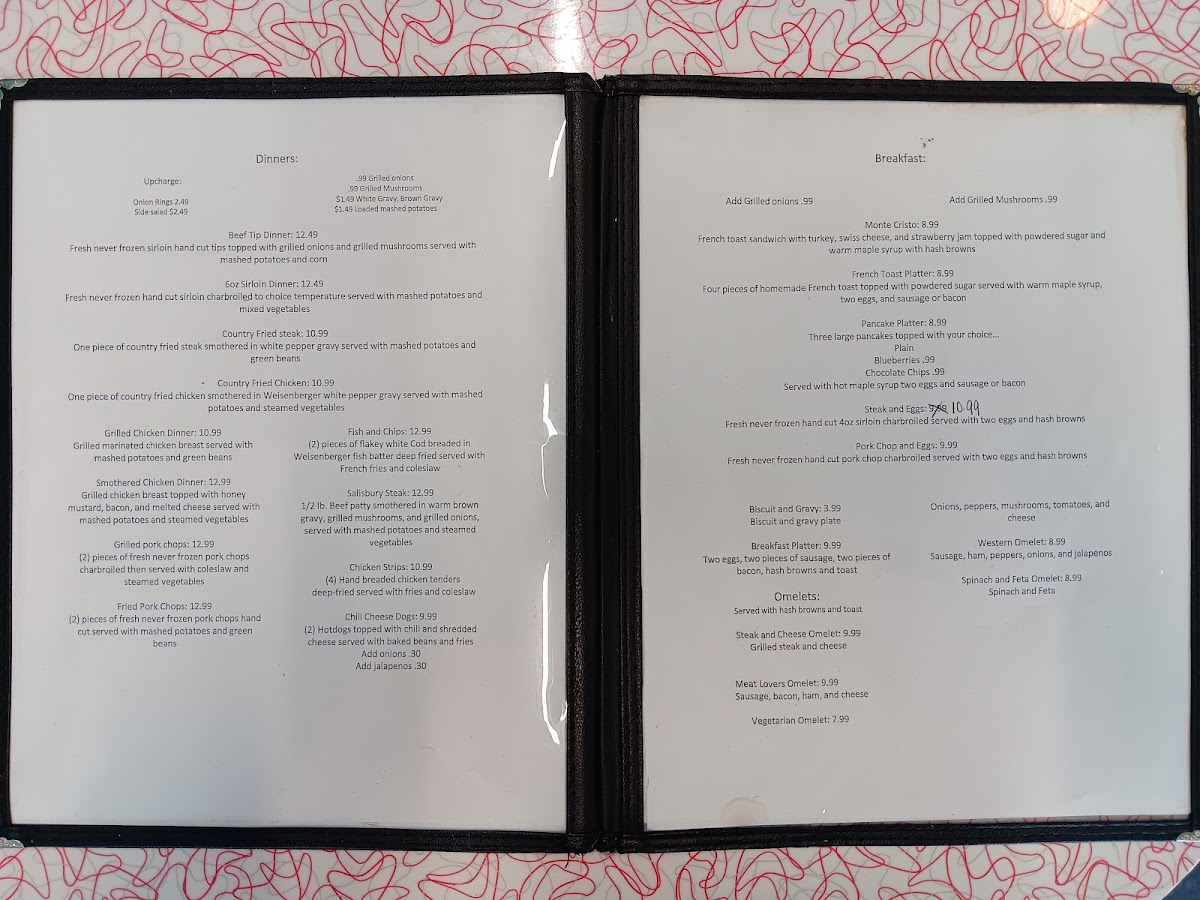 Main Street Diner Menu 3
