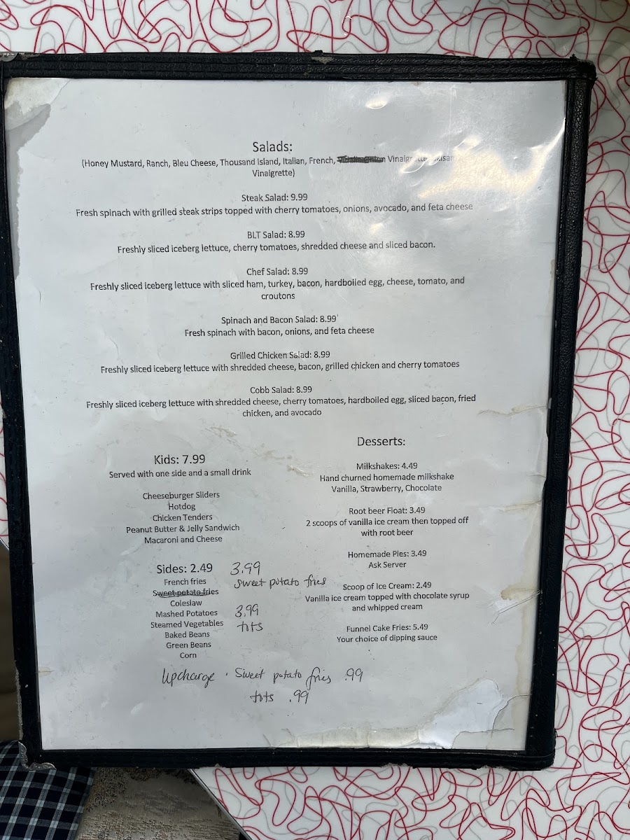 Main Street Diner Menu 4