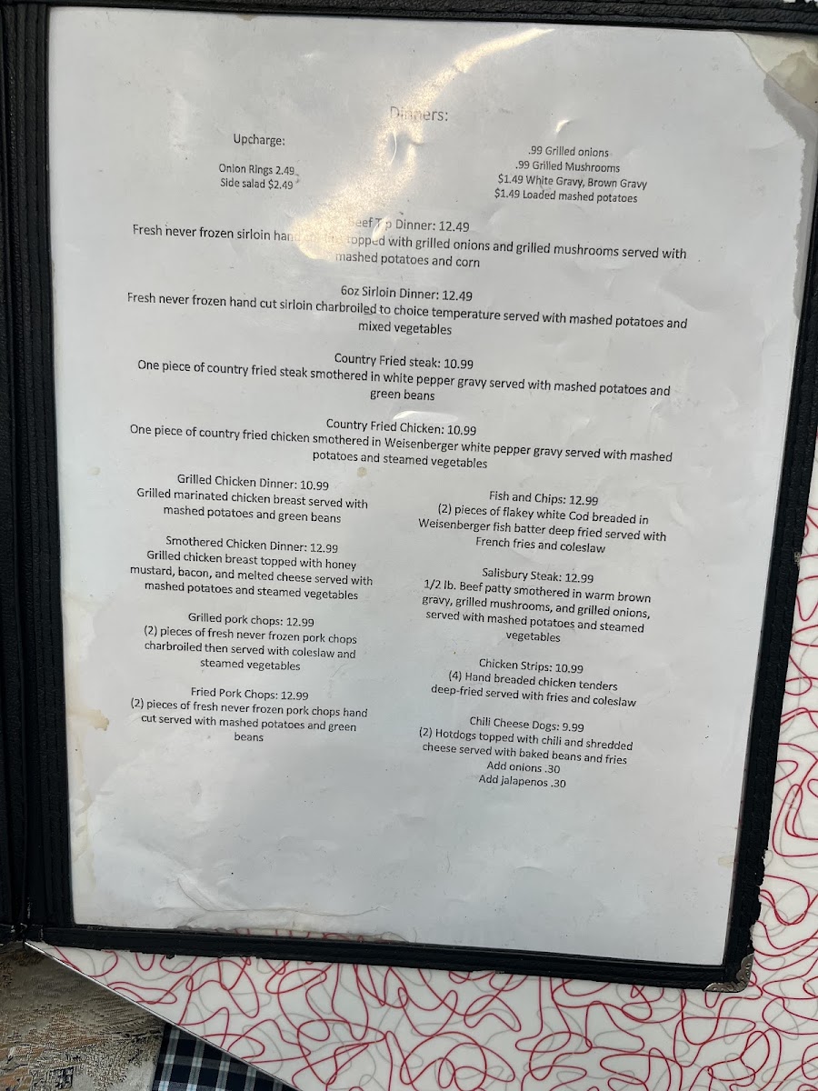 Main Street Diner Menu 5