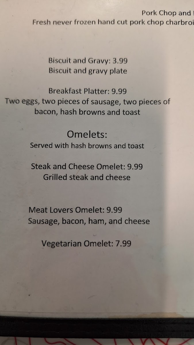 Main Street Diner Menu 7