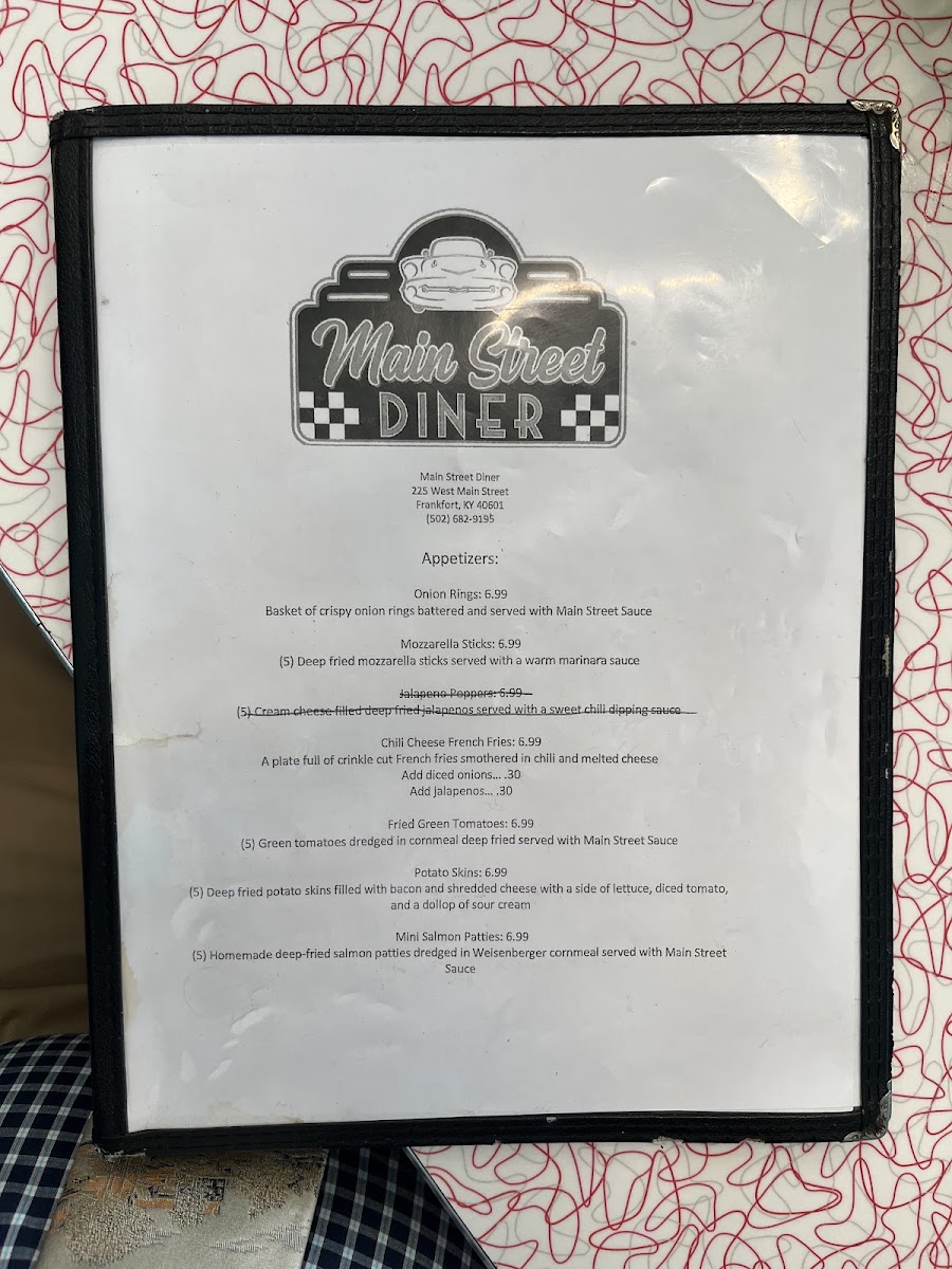 Main Street Diner Menu 8