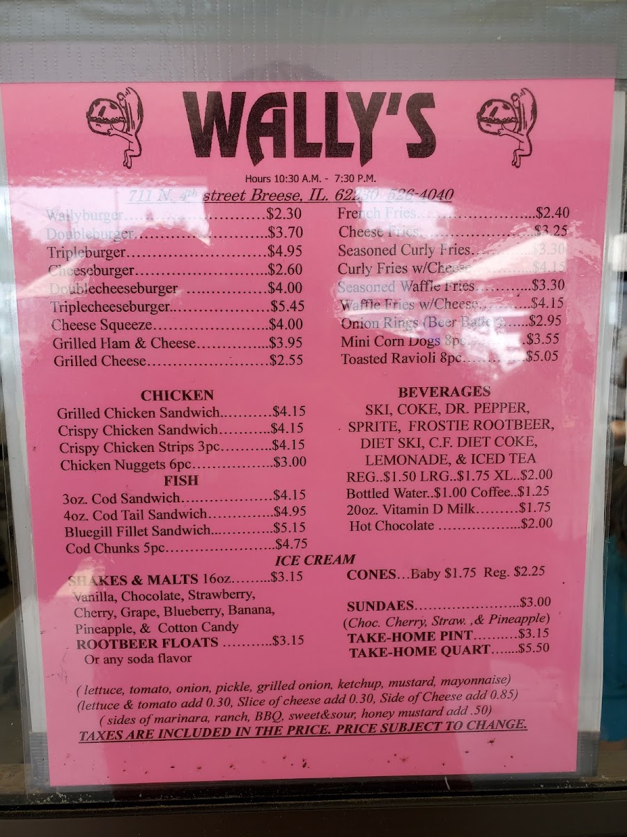 Wally's Drive-In Menu 2