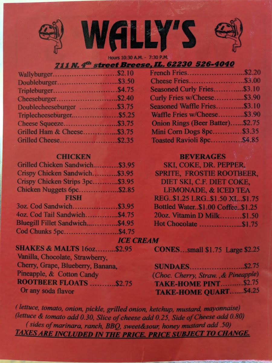 Wally's Drive-In Menu 6