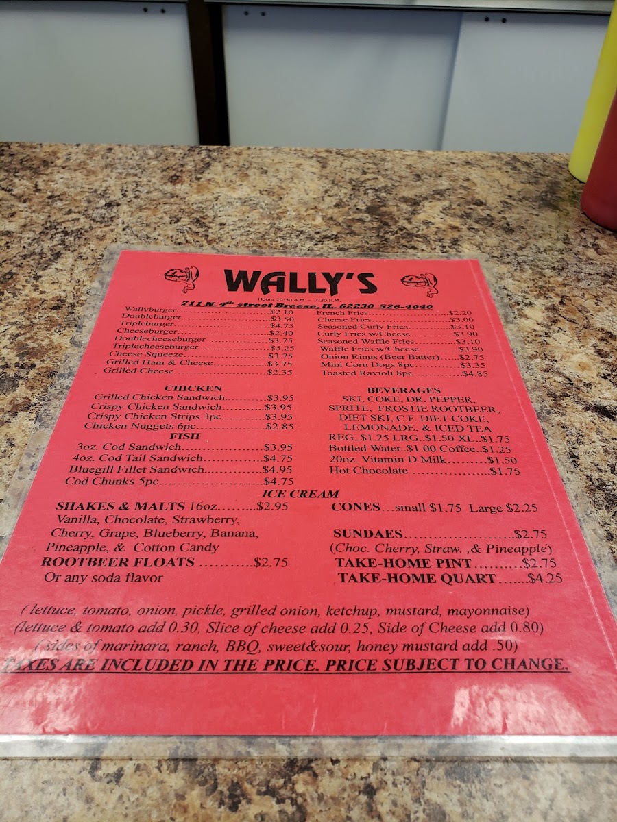 Wally's Drive-In Menu 7