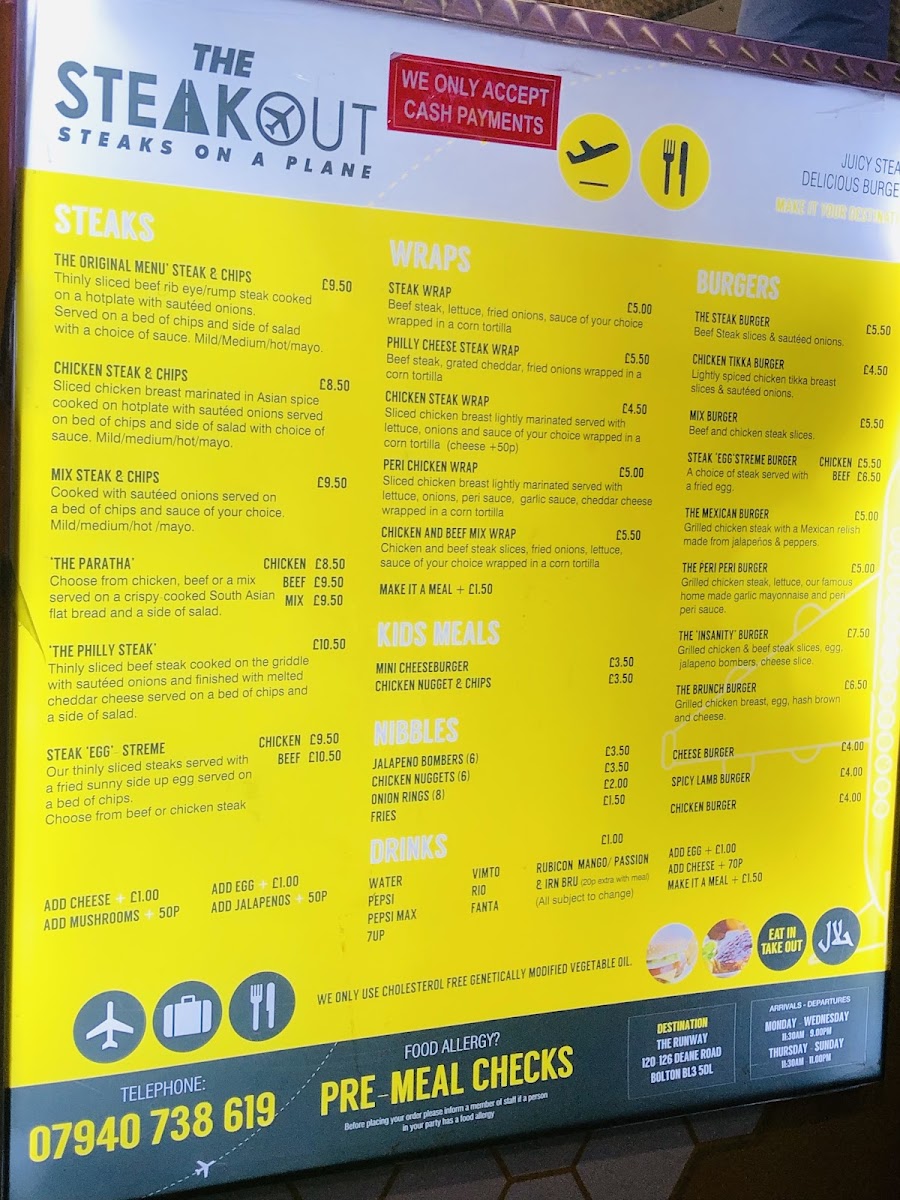 Steaks on a Plane Menu 10