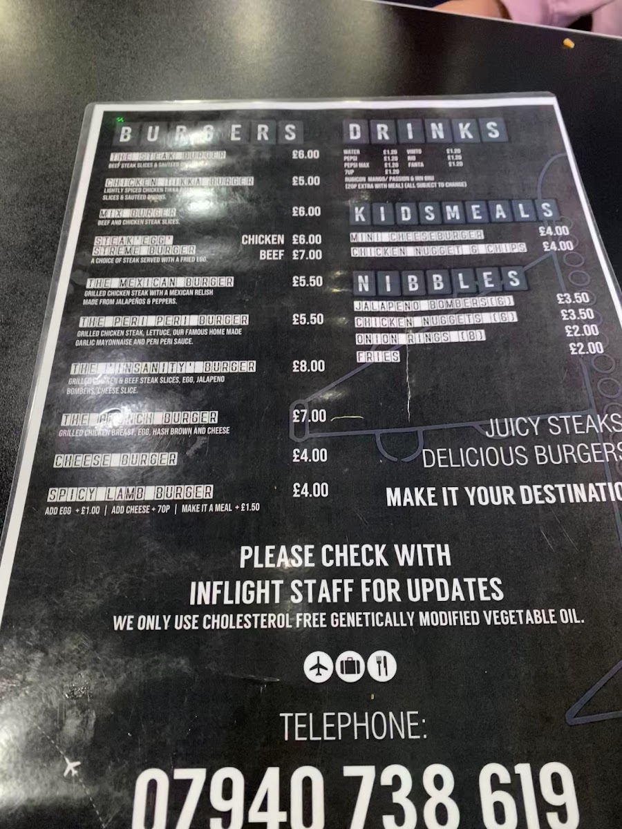 Steaks on a Plane Menu 5